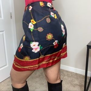 Classic Ann Taylor printed silk wrap skirt